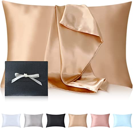 Photo 1 of 3 PACKS OF Cirzone Satin Pillowcase for Hair and Skin 2 Pack Silky Champagne Pillow Cases for Queen Size Set of 2 (20''x30'') Soft Satin Pillow Covers with Envelope Closure