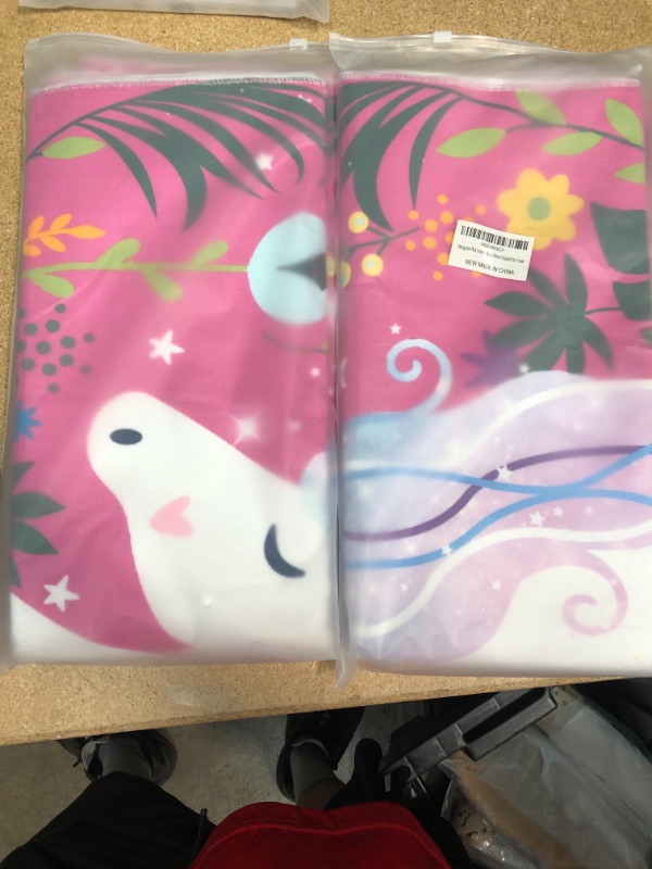 Photo 2 of 2 Pink Unicorn Beach Towel,Cute Microfiber Kids Bath Towel for Girls,Sand Free and Quick Dry Large Pool Towels Oversized 30"x 60" Unicorn Pattern Blanket for Travel