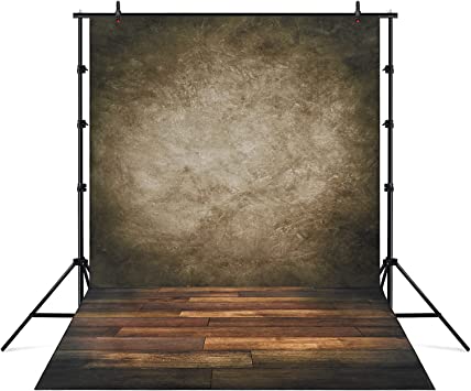 Photo 1 of 2- 5 x 7ft Brown Portrait Backdrops Abstract Brown Backdrop Fabric Brown Wall Wood Floor Photography Backdrop for Portrait Newborn Photography Photoshoot