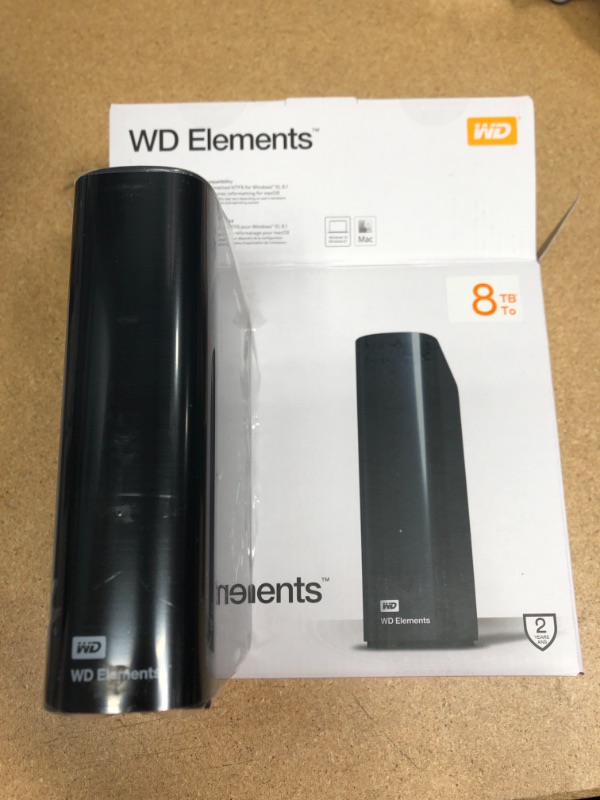 Photo 2 of WD 8TB Elements Desktop Hard Drive HDD, USB 3.0, Compatible with PC, Mac, PS4 & Xbox - WDBWLG0080HBK-NESN