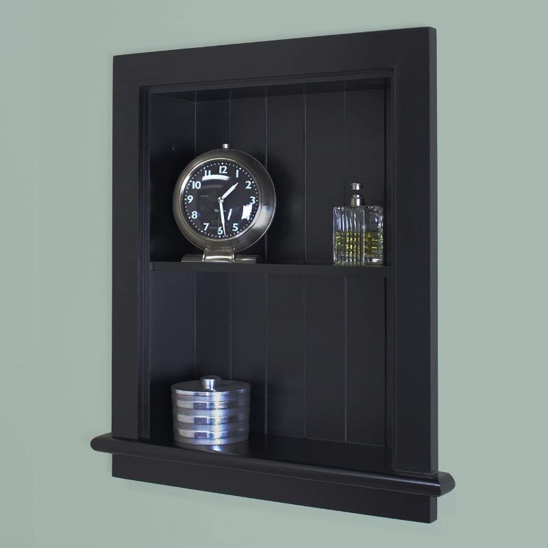 Photo 1 of 14x18 Black Recessed Aiden Wall Niche with beadboard Back by Fox Hollow Furnishings
