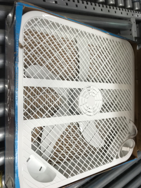 Photo 2 of ***PARTS ONLY***
PELONIS 3-Speed Box Fan for Full-Force Circulation with Air Conditioner, White
