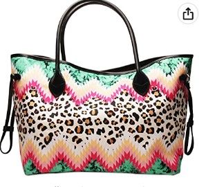 Photo 1 of Oversized Tote Bag for Women - Leopard Print