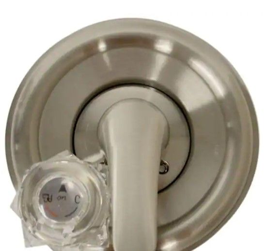 Photo 1 of 1-Handle Valve Trim Kit in Brushed Nickel for Delta Tub/Shower Faucets (Valve Not Included)
