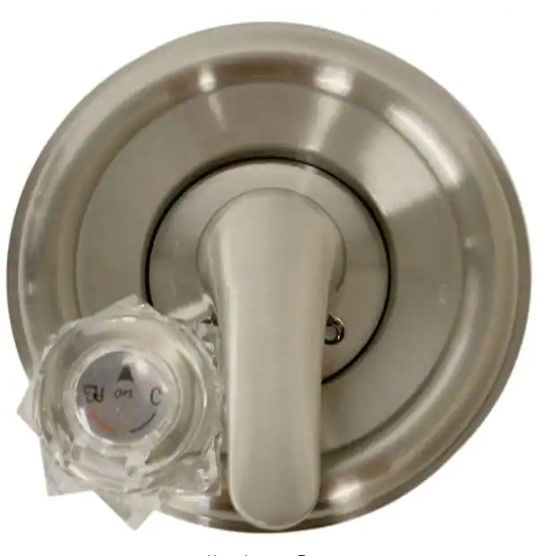 Photo 1 of 1-Handle Valve Trim Kit in Brushed Nickel for Delta Tub/Shower Faucets (Valve Not Included)
