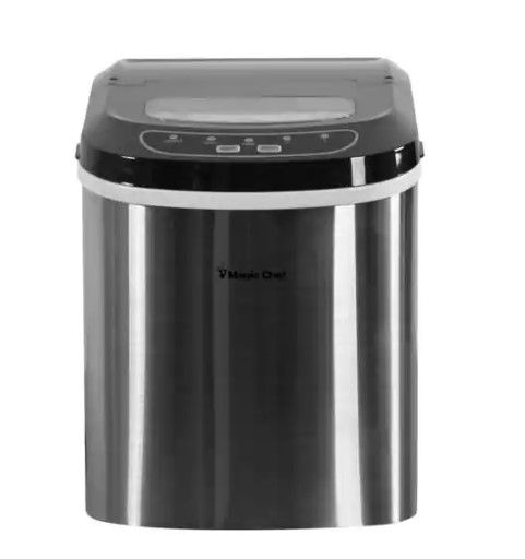 Photo 1 of 27 lbs. Portable Countertop Ice Maker in Stainless Steel
