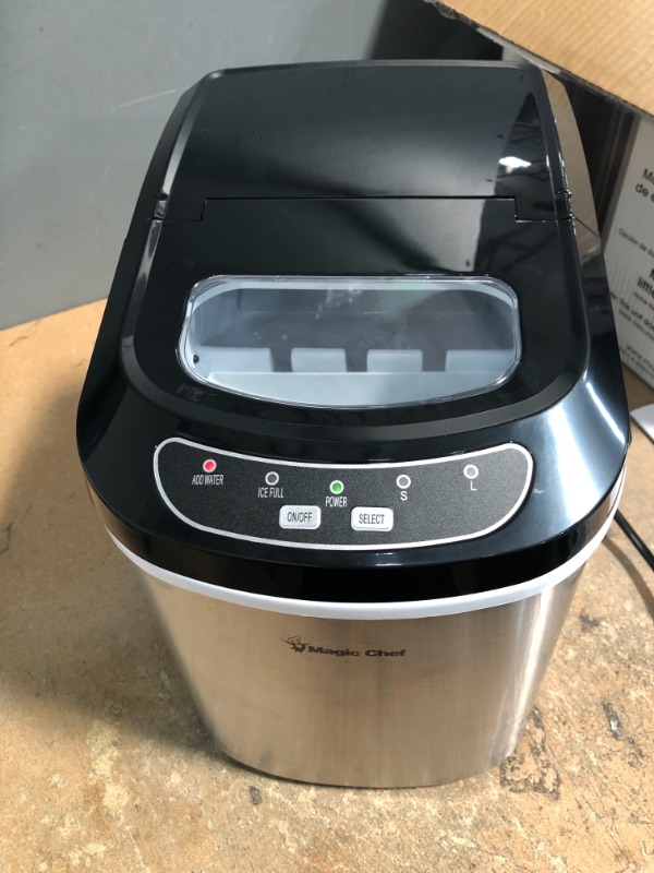 Photo 2 of 27 lbs. Portable Countertop Ice Maker in Stainless Steel
