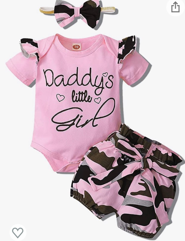 Photo 1 of nilikastta 3PCS Newborn Baby Girls Clothes Infant Fall Outfit,Romper Bodysuit Long Sleeve Tops Jumpsuit
