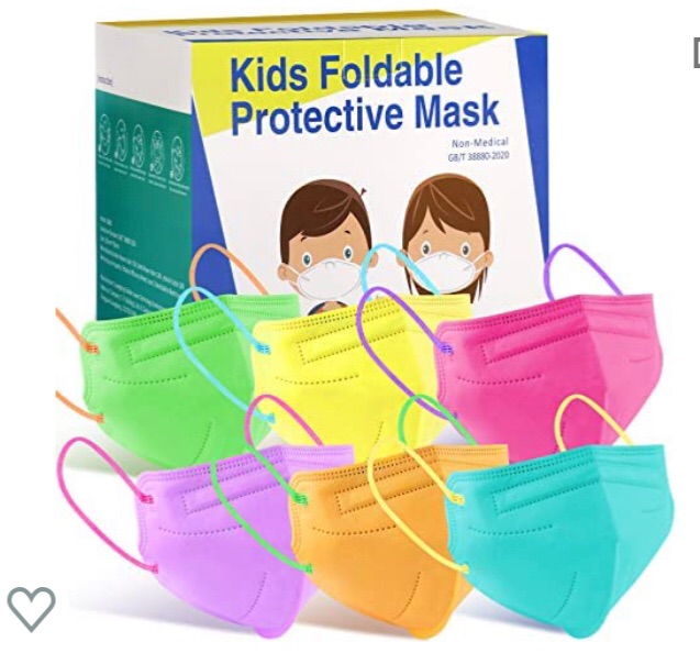 Photo 1 of 2 pack - Rasav Face Mask for Kids 30 Pack,4-Layer Kids Disposable Multicolor Face Masks Breathable with Elastic Earloop for Children,Multicolor Protective Kid Masks for Boys Girls