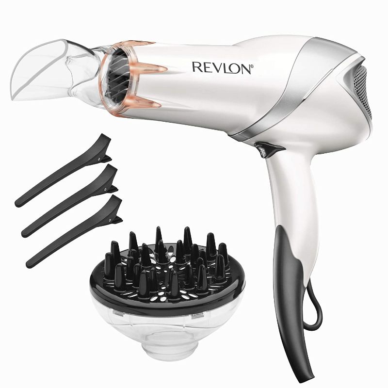 Photo 1 of Revlon Infrared Hair Dryer | 1875 Watts of Maximum Shine, Softness and Control, (White)
