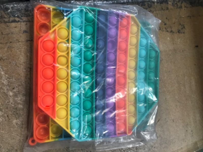 Photo 2 of 2 Packs Jumbo Toy for Kids Adult, Giant Huge Large Mega Big Press Pop Poppop Poop Popper Po it Sensory Austim Anxiety ADHD Stress Relie Game Square Octagon Tie dye Rainbow
