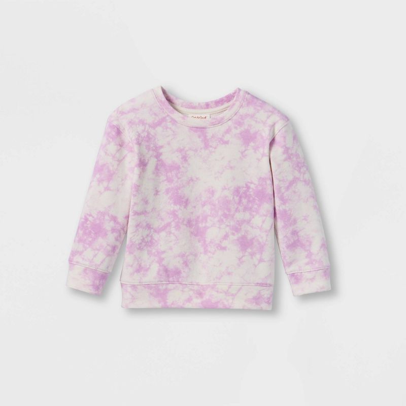 Photo 1 of 12PCK OF Toddler Drop Shoulder Crewneck Sweatshirt - Cat & Jack™ Light Purple // SIZE 3T
