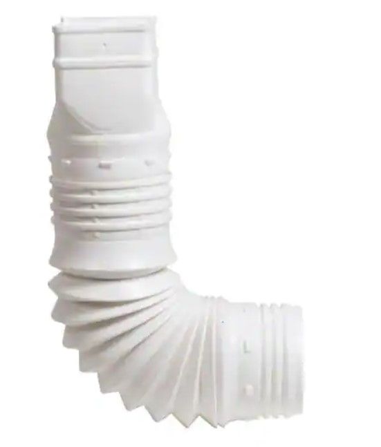Photo 1 of 15 PCKS OF 2 in. x 3 in. White Vinyl Downspout Adapter
