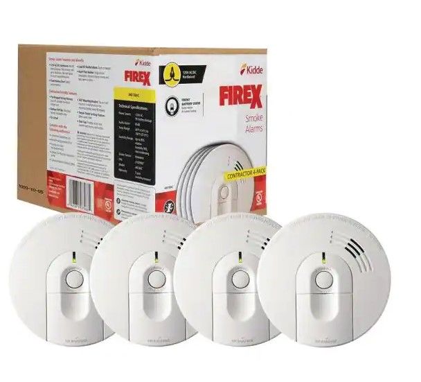 Photo 1 of 
Kidde
Firex Smoke Detector, Hardwired with nine-V Battery Backup & Front-Load Battery Door, Smoke Alarm, 4-Pack