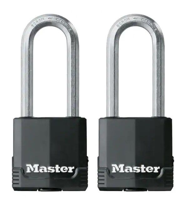 Photo 1 of 
Master Lock
Heavy Duty Outdoor Padlock with Key, 2-1/8 in. Wide, 2-1/2 in. Shackle, 2 Pack
