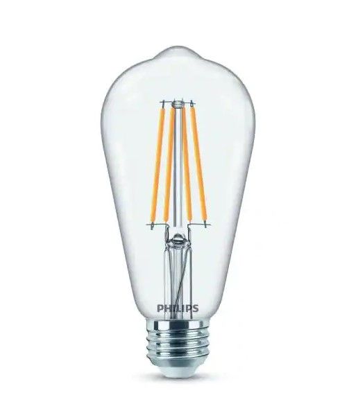 Photo 1 of 
Philips
60-Watt Equivalent ST19 Dimmable Indoor/Outdoor Vintage Glass Edison LED Light Bulb Daylight (5000K) - 4 PACK