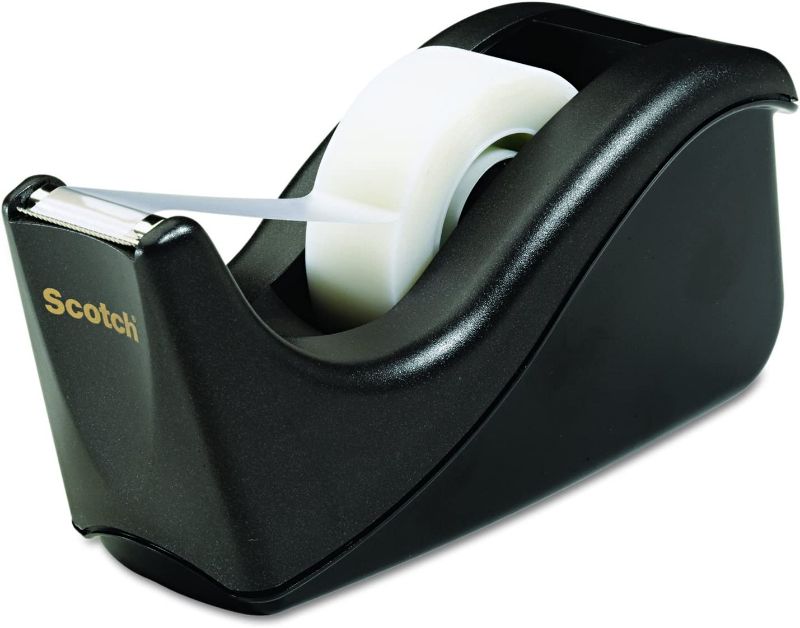 Photo 1 of Scotch Desktop Tape Dispenser, Black Two-Tone W/ 6 PACKS