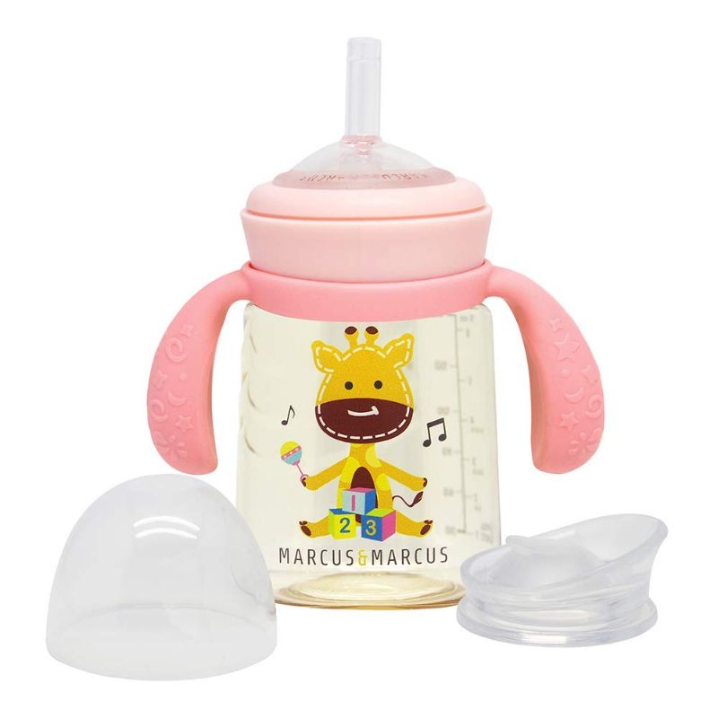 Photo 1 of Baby Spill Proof PPSU Straw Water Bottle with Silicone Rim Spout Set, Transition Sippy Cup, BPA & Phthalate Free, 6oz, 6+ Month
