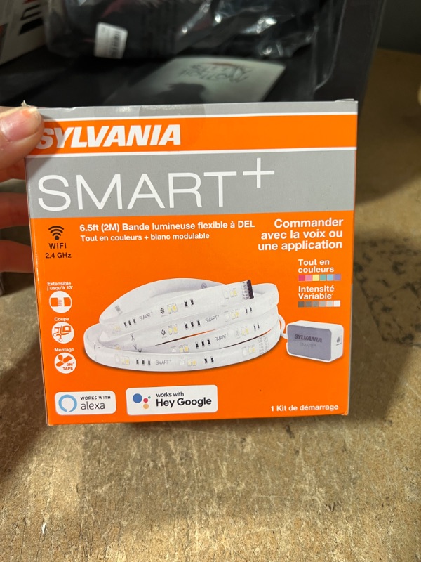 Photo 2 of SYLVANIA Smart LED WiFi Full Color Light Strip, 6.5 ft, Dimmable, Compatible with Alexa and Google Home Only - 1 Pack (75704)
