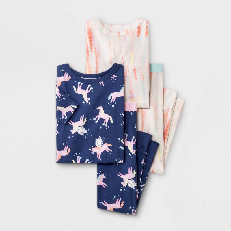 Photo 1 of 12pcks of Toddler Girls' 4pc Unicorn Snug Fit Pajama Set - Cat & Jack™ // size 2T
