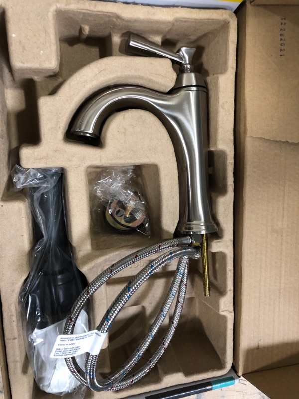 Photo 1 of American Standard Rumson Single Hole Single-Handle Bathroom Faucet in Brushed Nickel| Convenient pop-up Drain Included
