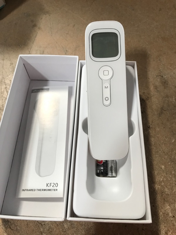 Photo 2 of Forehead Thermometer, Baby and Adults Thermometer with Fever Alarm, LCD Display and Memory Function, Ideal for Whole Family (White) (White)