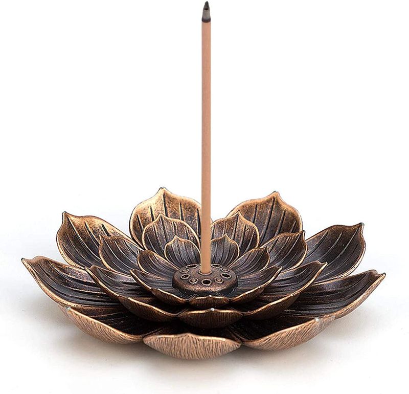 Photo 1 of 2 Brass Lotus Censer Stick Incense Holder Cone Incense Burner Ash Catcher Home Fragrance Accessories