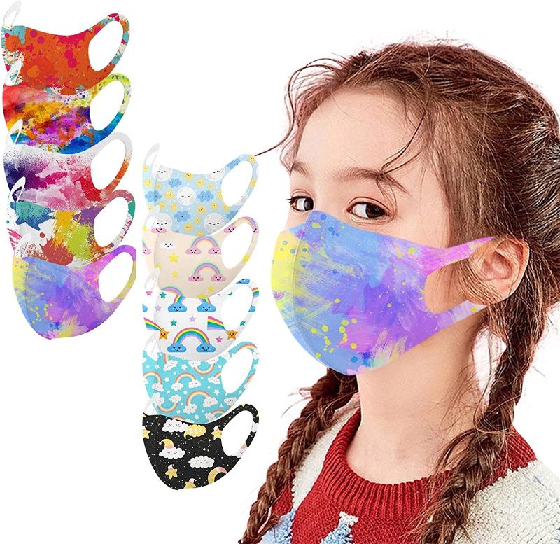 Photo 1 of 10 Pcs kids Print Face_Masks Fashion Protective,Reusable and Breathable Washable Comfortable Face cotton fabric for Boys Girls for School Outdoor
2 PACKS STYLES VARY