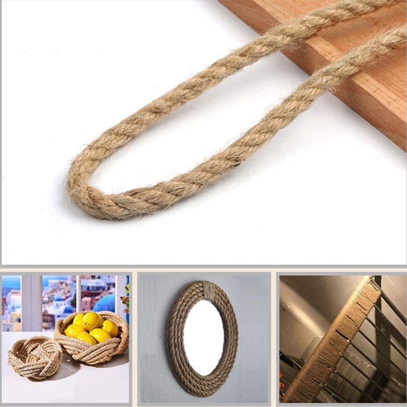 Photo 1 of 100% Natural Jute Rope Hemp Rope 100 Feet 8mm Strong Jute Twine for DIY Crafts, Cat Scratch Post, Gardening, Decorating
