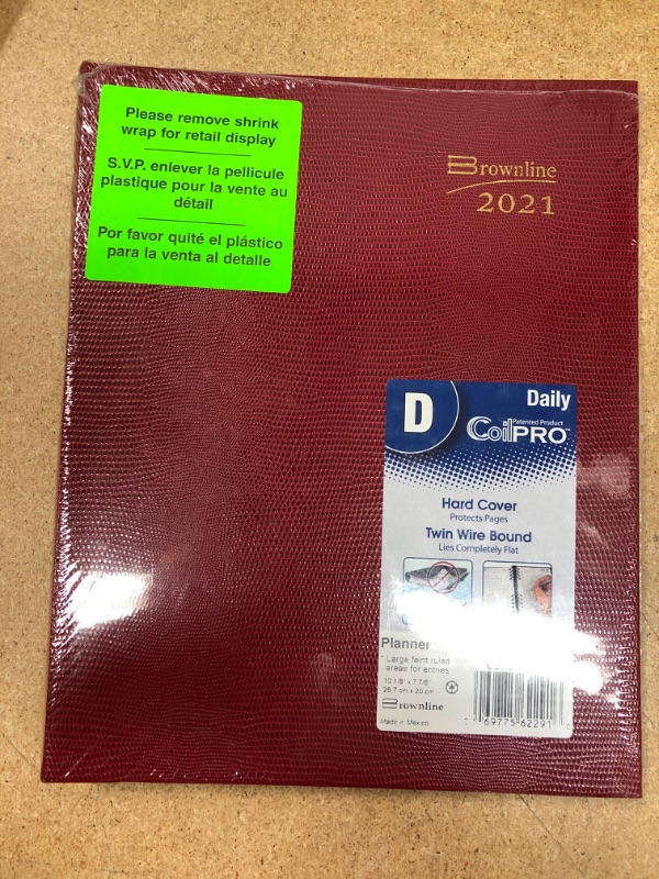 Photo 2 of Brownline 2021 CoilPro Daily Planner, Hard Cover, Bright Red, 10.125 x 7.875 inches (C550C.Red-21)