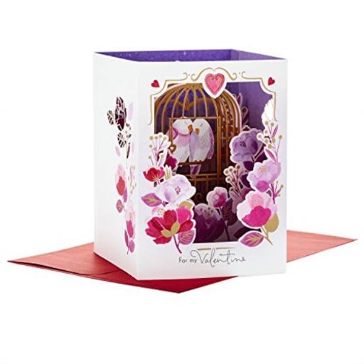 Photo 1 of 2- Hallmark Paper Wonder Displayable Pop up Valentines Day Card for Significant Other (Love Birds Valentine)