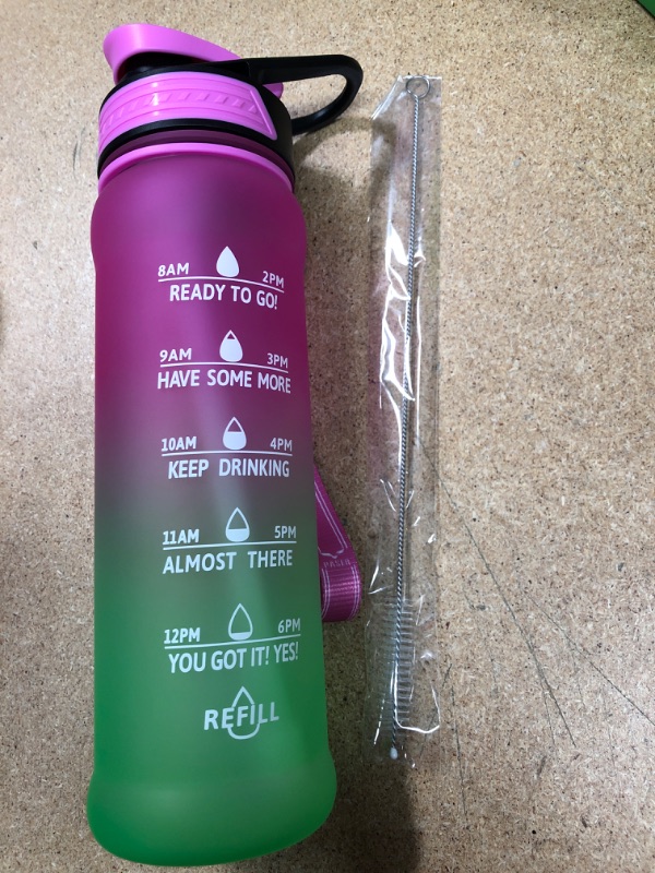 Photo 1 of 2- PASER 24 oz Motivational Water Bottle with Time to Drink, Removable Straw & Time Marker, Tritan BPA-Free, Flip Lid Fast Flow & Leak Proof Water Jug for School, Office, Fitness, Outdoor Sports…