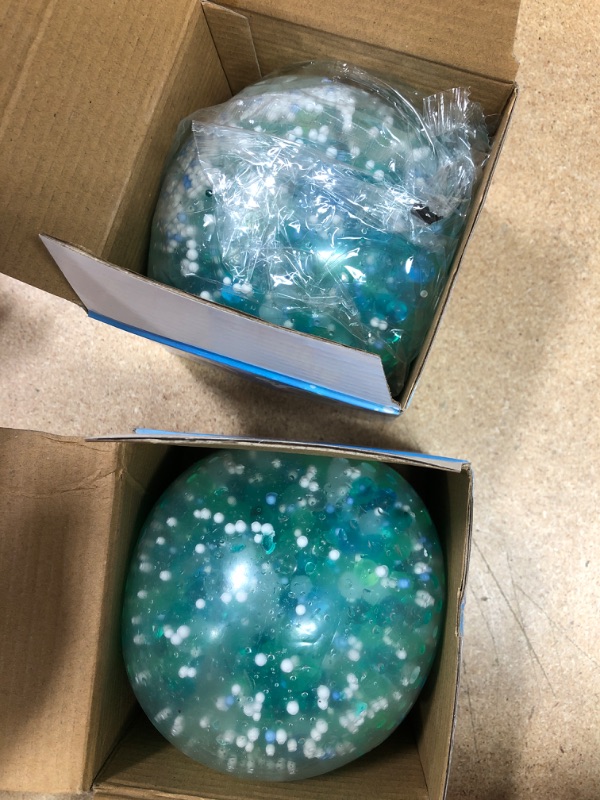 Photo 2 of 2- Jumbo Stress Ball - Giant Water Beads Ball with Sea Animal and Foam, Jumbo Squeezing Ball Anxiety Relief Squishy Balls for Kids and Adults, XXL