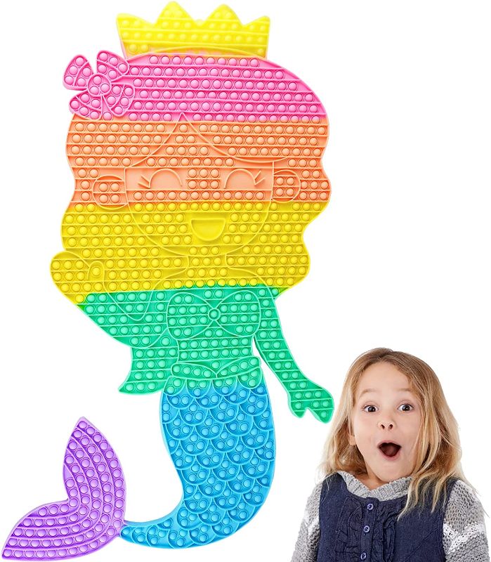 Photo 1 of Gigantic Pop Push Oversized Bubbles Its The Biggest Fidget Pops Toy Poop Poppet Jumbo It, Extra Large Giant Huge Mega 1000 1024 100000 Big Size Sensory Toys, Super Cute Happy Mermaid Princess