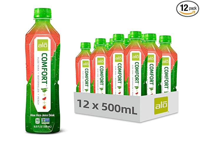 Photo 1 of *EXPIRES June 2023*
Alo Comfort Watermelon and Peach Aloe Vera Juice Drink, 16.9 Fluid Ounce -- 12 per case.
