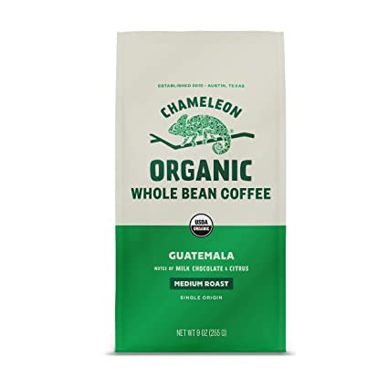 Photo 1 of *EXPIRES July 2022*
Chameleon Organic Whole Bean Coffee, Medium Roast Guatemala, 100% Arabica, 3 bags (9 oz each)
