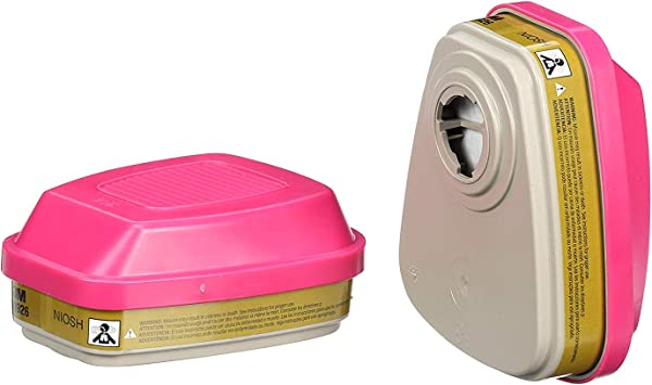 Photo 1 of 3M Multi Gas/Vapor Cartridge/Filter 60926, Pink/Yellow
