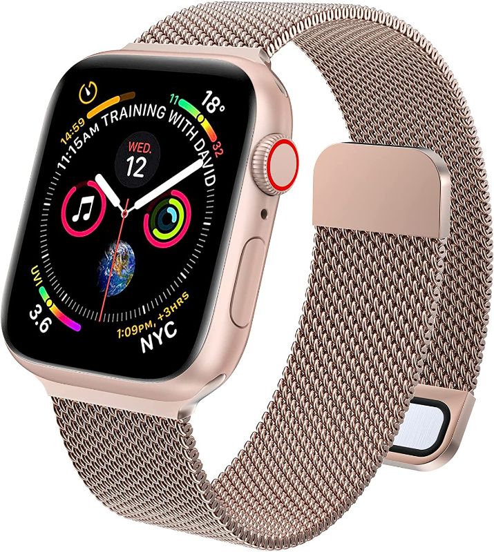 Photo 1 of 3 packs- EPULY Compatible with Apple Watch Band 45mm 44mm 42mm 41mm 40mm 38mm,Stainless Steel Men and Women Mesh Strap Replacement Band for iWatch Series 7 SE 6 5 4 3 2 1.