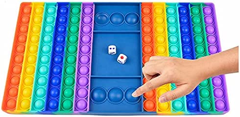 Photo 1 of Jumbo Rainbow Chess Board Fidget Toy Game, Push Pop Game Fidget Toy, | Stress Relieving Toy, Silicone Decompression Toy for Parent-Child Time Friends | Gifts for Kids Adults, 1PC