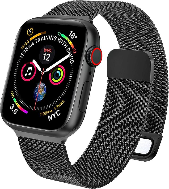 Photo 1 of 3- EPULY Compatible with Apple Watch Band 45mm 44mm 42mm 41mm 40mm 38mm,Stainless Steel Men and Women Mesh Strap Replacement Band for iWatch Series 7 SE 6 5 4 3 2 1.