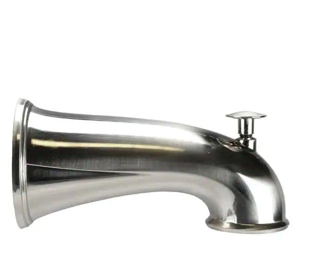 Photo 1 of 5-1/2 in. Decorative Tub Spout in Brushed Nickel
