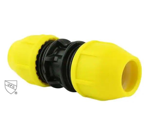 Photo 1 of 1 in. IPS DR 11 Underground Yellow Poly Gas Pipe Coupler
