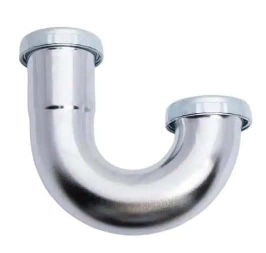 Photo 1 of 1-1/2 in. 22-Gauge Chrome-Plated Brass Sink Drain J-Bend P- Trap
