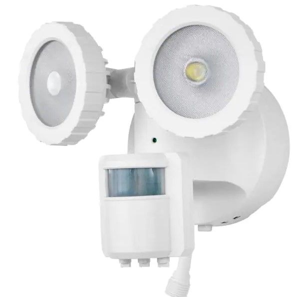 Photo 1 of 180-Degree White Solar Powered Motion Activated Outdoor Integrated LED Flood Light
