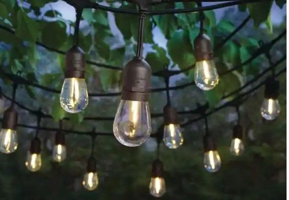 Photo 1 of 24-Light Indoor/Outdoor 48 ft. String Light with S14 Single Filament LED Bulbs
