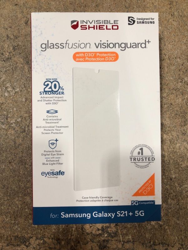 Photo 2 of ZAGG InvisibleShield GlassFusion VisionGuard+ - Made for Samsung GS21+ (6.7")
