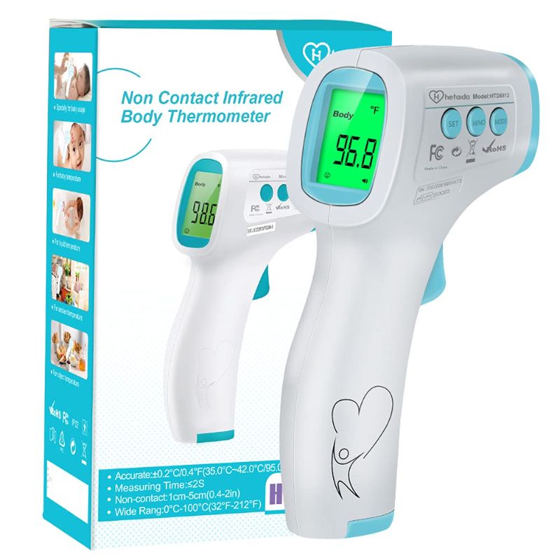 Photo 1 of Digital Thermometer for Adults and Kids, No Touch Forehead Thermometer for Baby, 2 in 1 Body Surface Mode Infrared Thermometer with Fever Alarm and Instant Accuracy Readings
