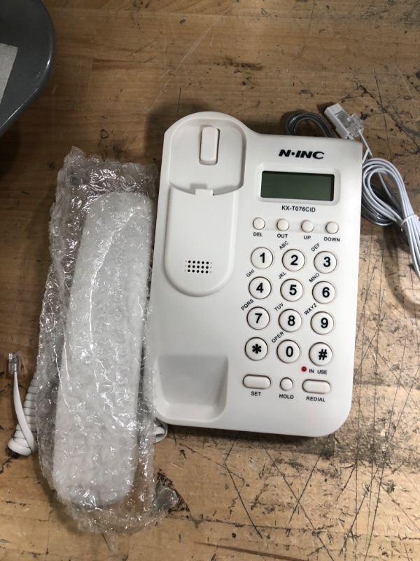 Photo 2 of NINC B24885 Hotel Telephone Home Hotel Wired Desktop Wall Phone Office Landline Telephone (White)
