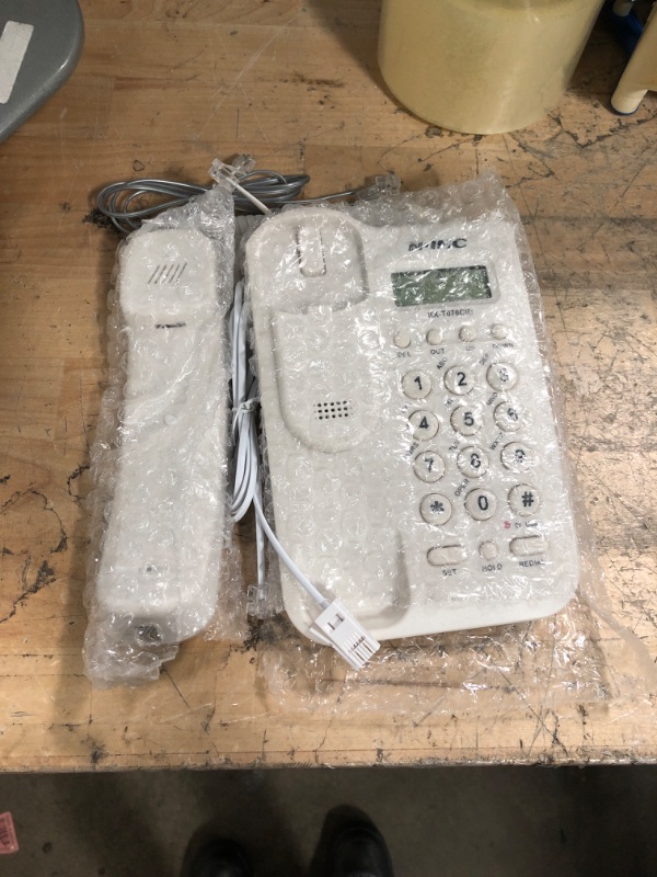 Photo 1 of NINC B24885 Hotel Telephone Home Hotel Wired Desktop Wall Phone Office Landline Telephone (White) with power  supply
