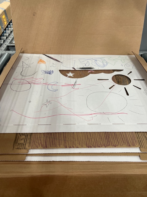 Photo 1 of Easy Playhouse - Kids Art and Craft for Indoor and Outdoor Fun, Color, Draw, Doodle on this Blank Canvas – Decorate and Personalize a Cardboard Fort, 34" X 27" X 48" - Made in USA, Age 3+
